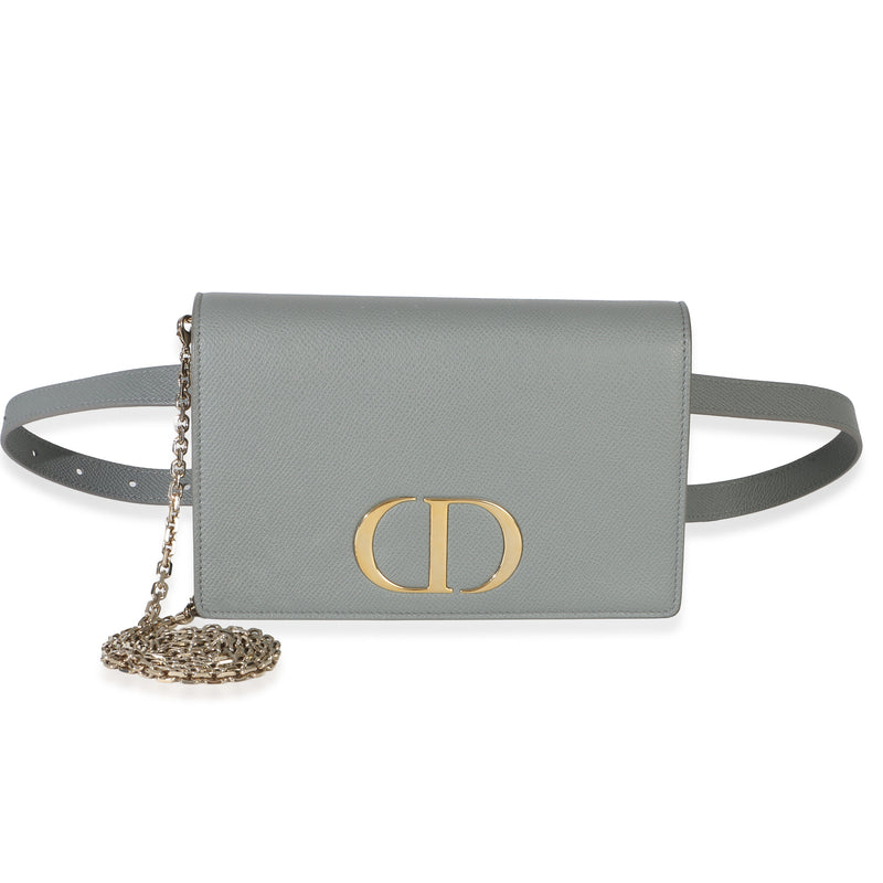 Christian Dior Blue Grained Calfskin 30 Montaigne 2 in 1 Pouch Handbag id