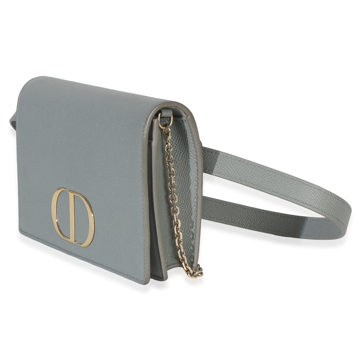 Christian Dior Blue Grained Calfskin 30 Montaigne 2 in 1 Pouch Handbag 2