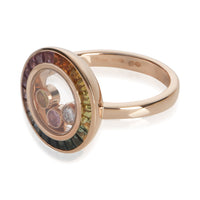 Chopard Rose Gold Sapphire and Diamond Happy Diamond Ring sv