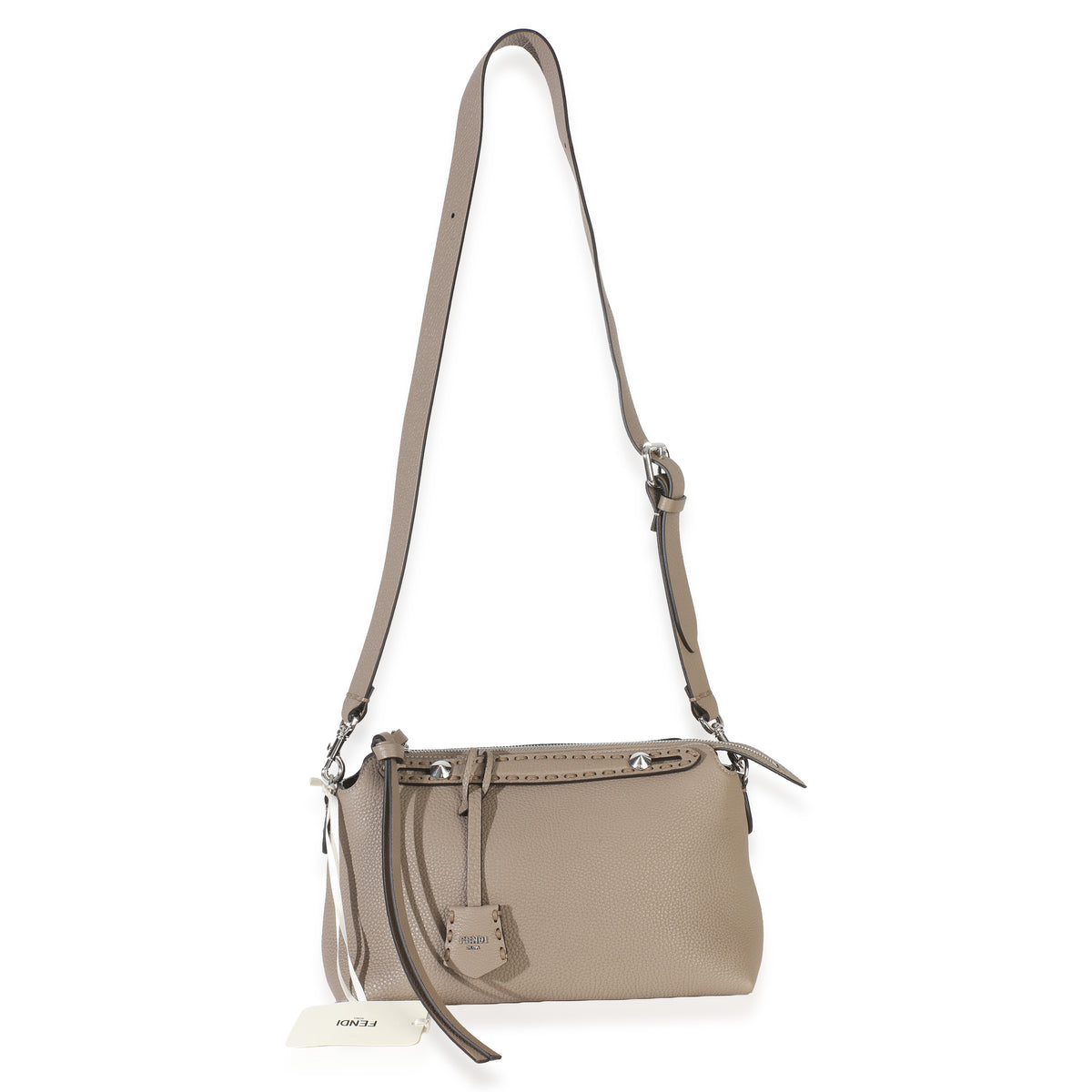 Fendi Taupe Cuoio Romano Selleria Sintetica Medium By The Way Satchel Handbag 8