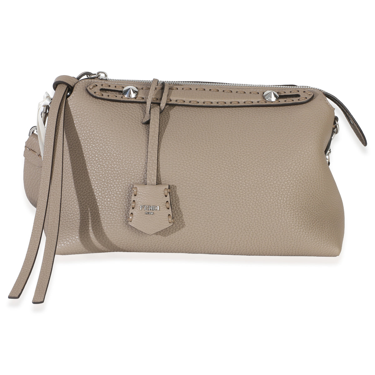 Fendi Taupe Cuoio Romano Selleria Sintetica Medium By The Way Satchel Handbag fv