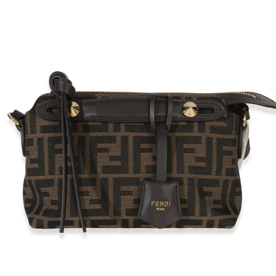 Fendi Black Brown Jacquard FF Vitello Grace Mini By The Way Satchel Handbag id