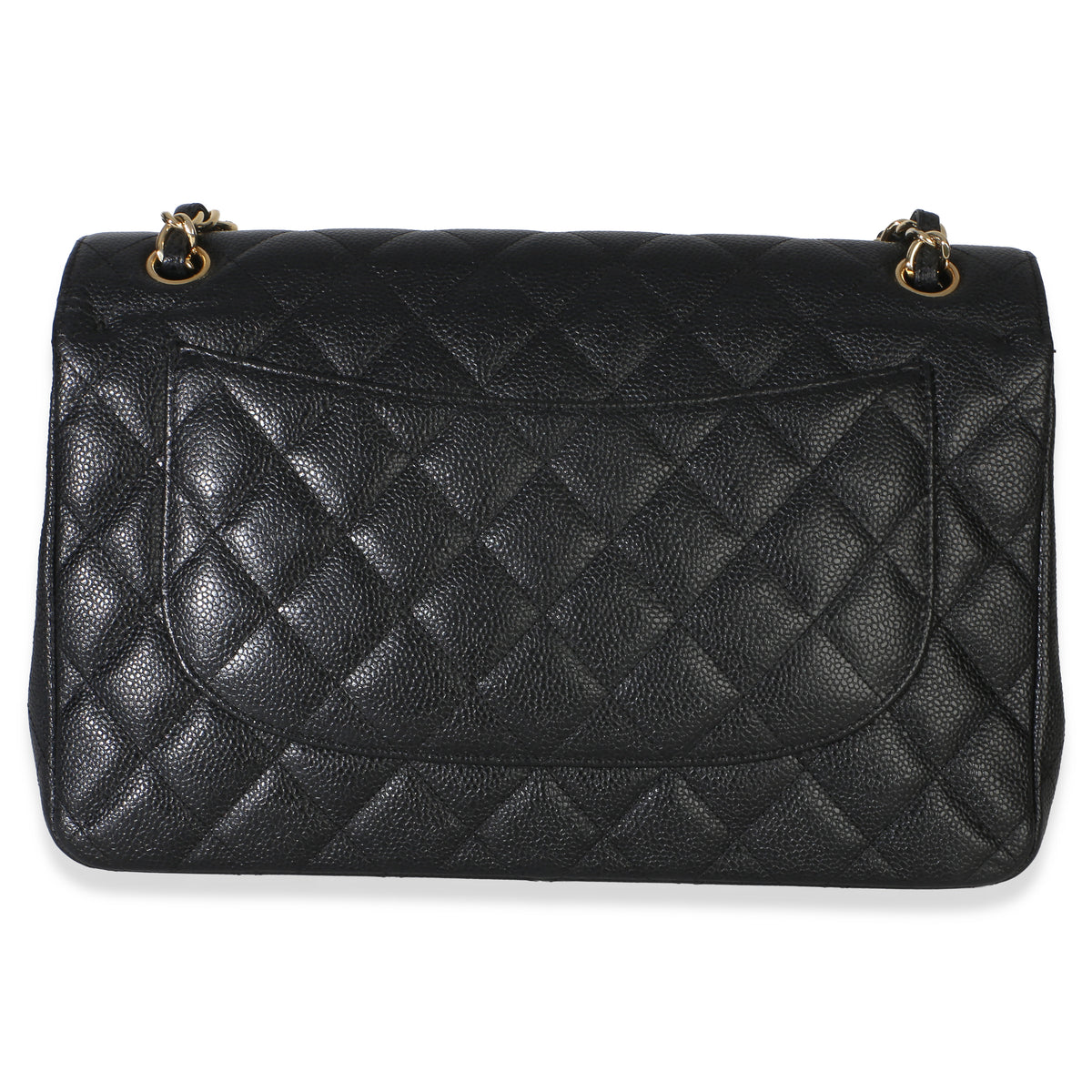Chanel Black Quilted Caviar Jumbo Double Flap Handbag Handbag 4