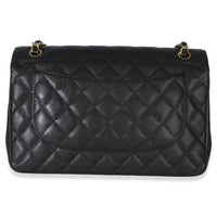 Chanel Black Quilted Caviar Jumbo Double Flap Handbag Handbag 4
