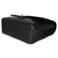 Chanel Black Quilted Caviar Jumbo Double Flap Handbag Handbag 6