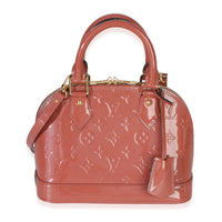 Louis Vuitton Rose Litchi Monogram Vernis Alma BB Handbag fv