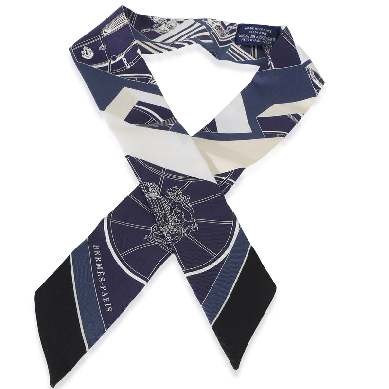 Hermès Marine Creme Petrole Springs Silk Twilly id