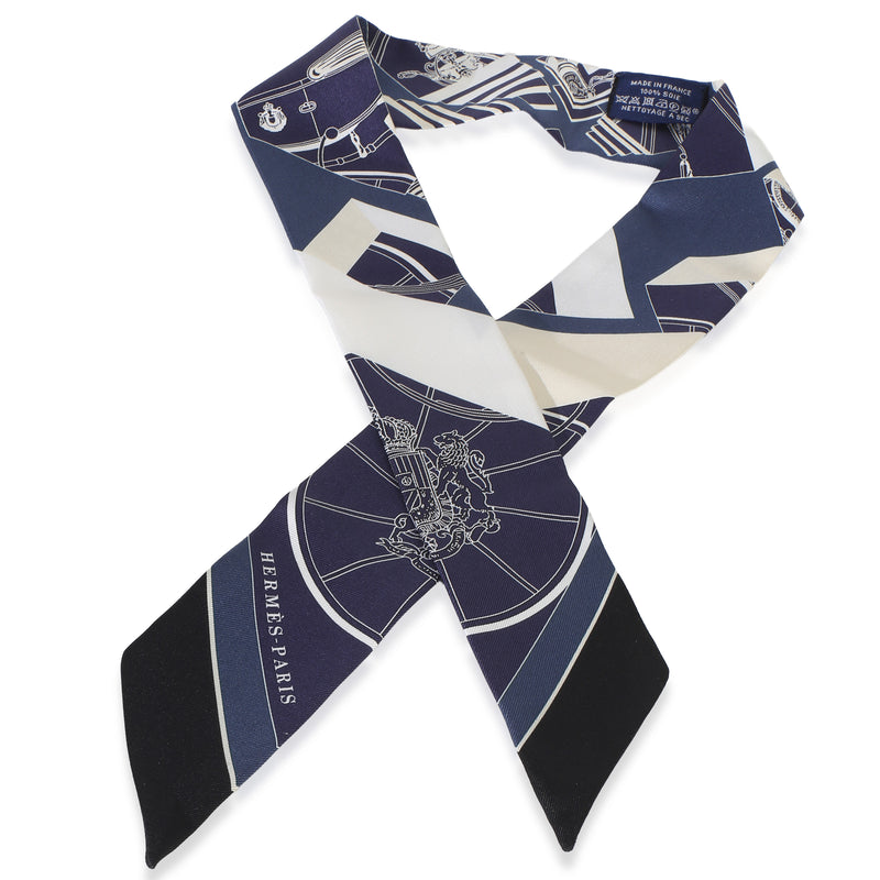 Hermès Marine Creme Petrole Springs Silk Twilly id