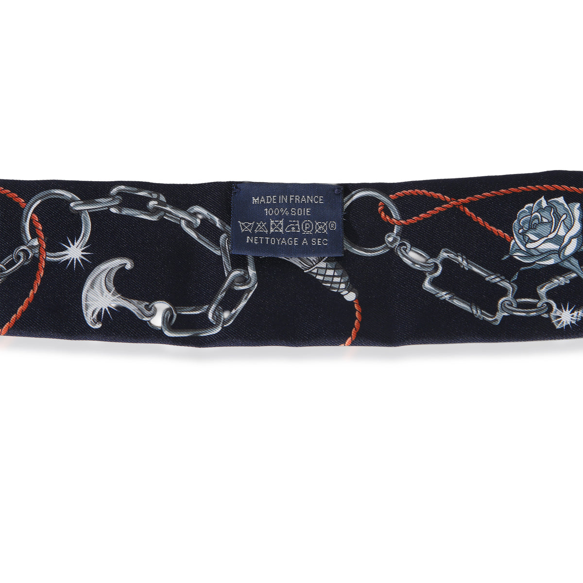 Hermès Ardoise Rose Marine C'est la Fete Silk Twilly 3