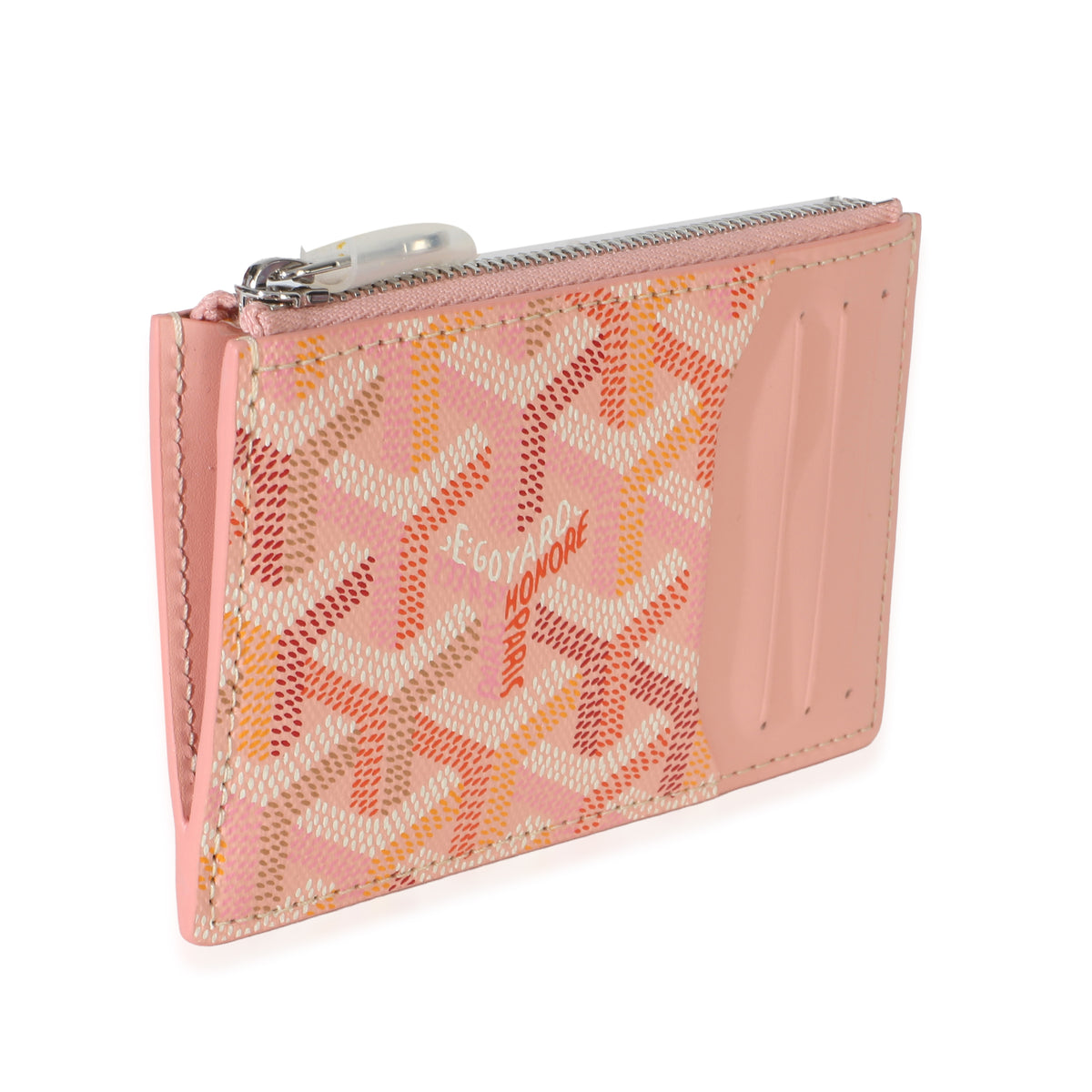 Goyard Pink ine Canvas Bourbon Zip Card Holder Wallet 2