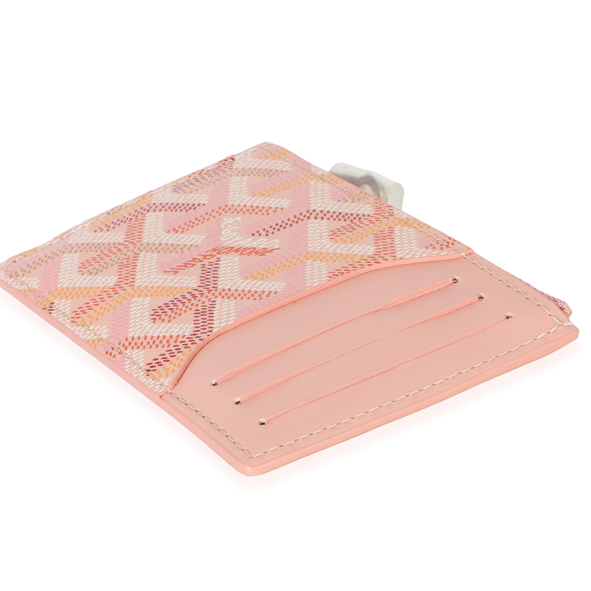 Goyard Pink ine Canvas Bourbon Zip Card Holder Wallet 5