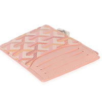 Goyard Pink ine Canvas Bourbon Zip Card Holder Wallet 5
