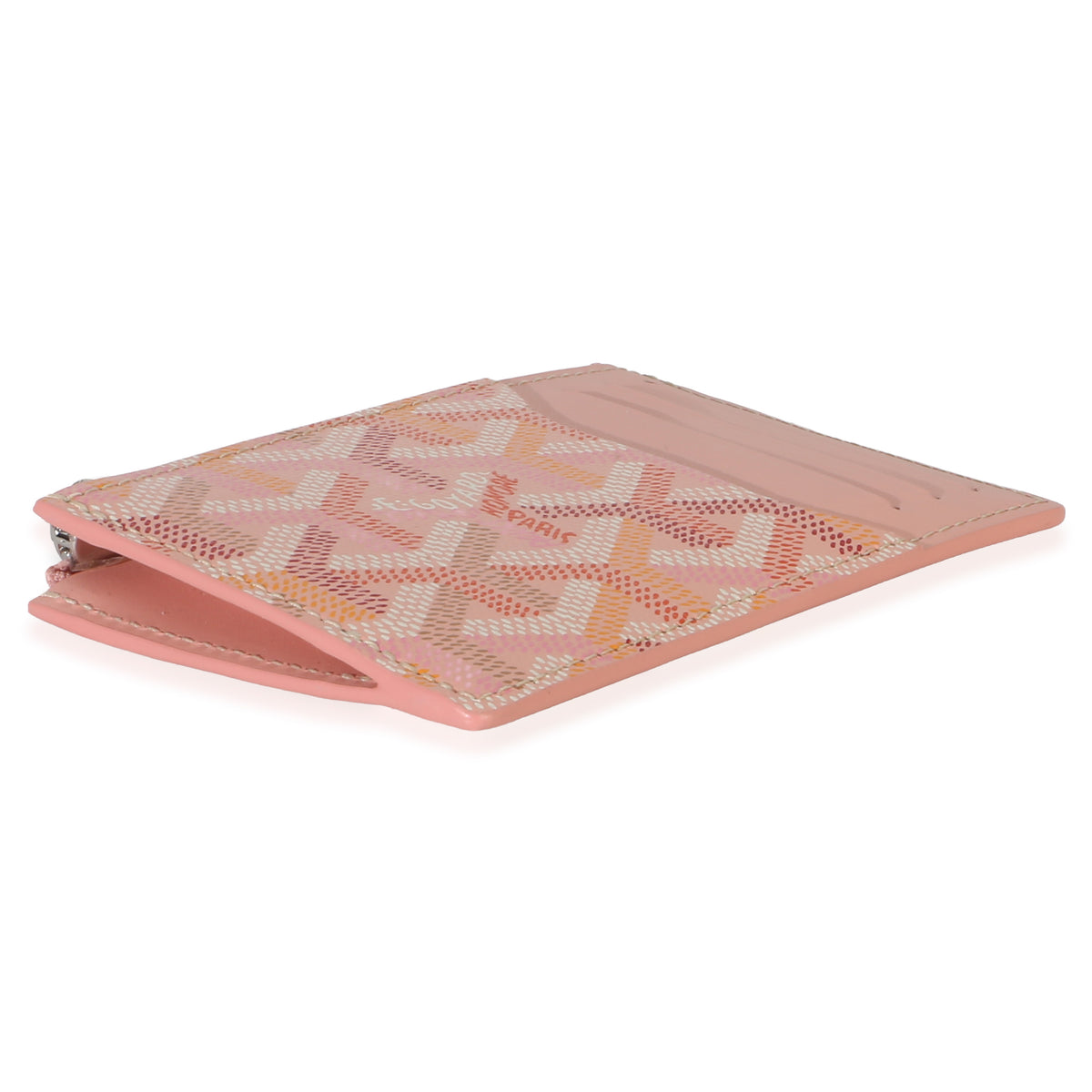 Goyard Pink ine Canvas Bourbon Zip Card Holder Wallet 6
