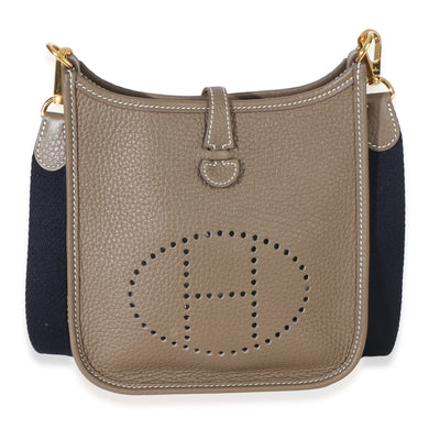 Hermès Bleu Indigo Etoupe Clemence Amazone Mini Evelyne 16 TPM GHW Handbag id