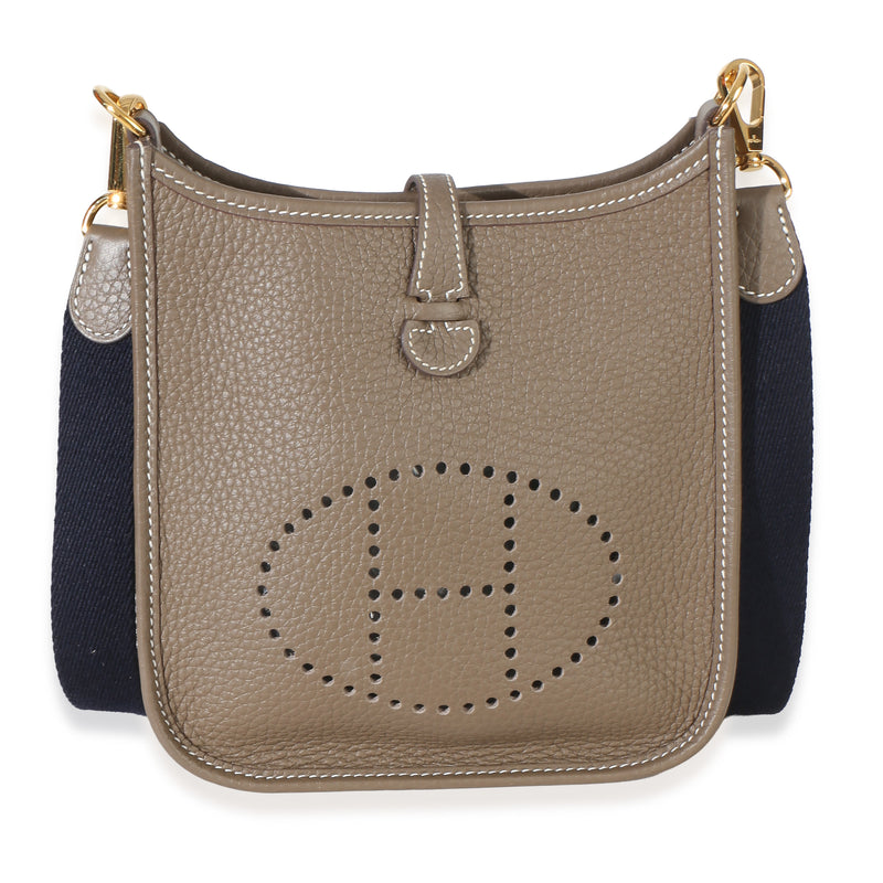 Hermès Bleu Indigo Etoupe Clemence Amazone Mini Evelyne 16 TPM GHW Handbag id