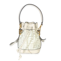 Fendi White TPU FF Vitello Grace F is  Mini Mon Tresor Bucket Bag Handbag id