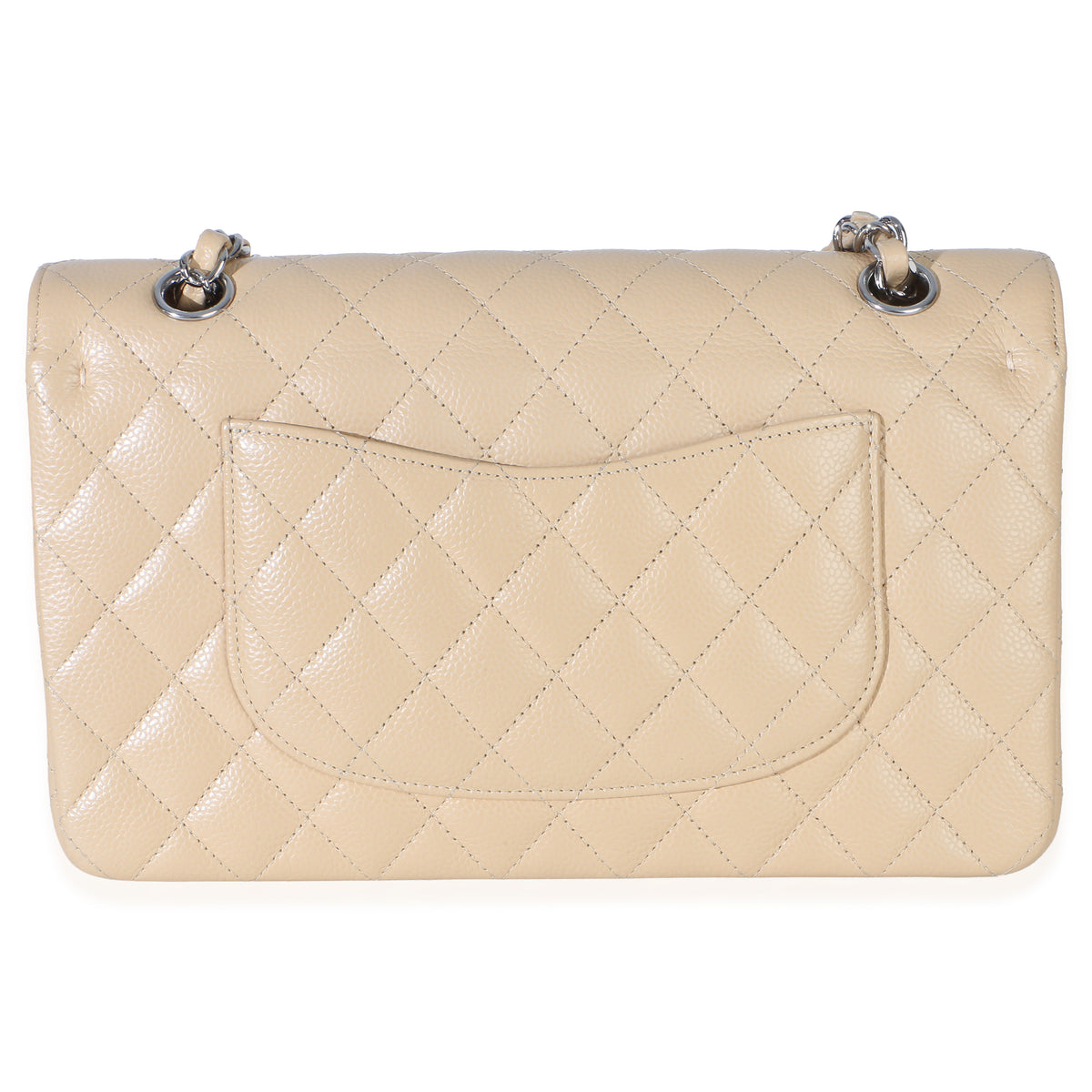 Chanel Beige Quilted Caviar Medium Double Flap Handbag Handbag 4