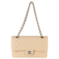 Chanel Beige Quilted Caviar Medium Double Flap Handbag Handbag 8