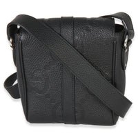 Gucci Black Piuma Calfskin Jumbo GG Embossed Small Messenger Bag Handbag 4