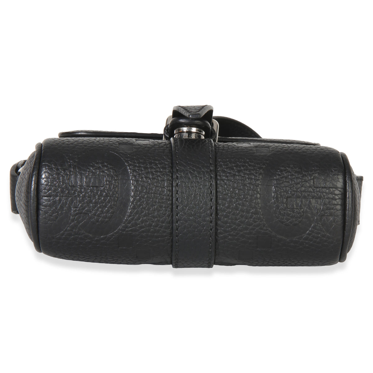 Gucci Black Piuma Calfskin Jumbo GG Embossed Small Messenger Bag Handbag 5