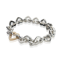 Tiffany & Co. Yellow Gold & Sterling Silver  Heart Link Bracelet