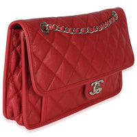 Chanel Red Quilted Caviar Medium French Riviera Flap Handbag Handbag 3