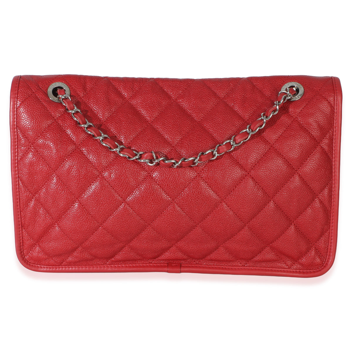 Chanel Red Quilted Caviar Medium French Riviera Flap Handbag Handbag 4