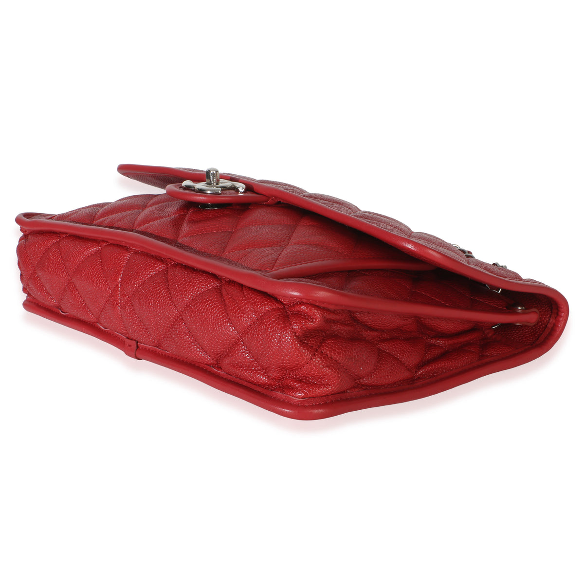Chanel Red Quilted Caviar Medium French Riviera Flap Handbag Handbag 6