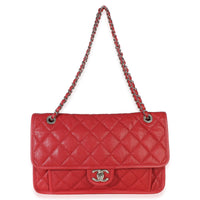 Chanel Red Quilted Caviar Medium French Riviera Flap Handbag Handbag 8