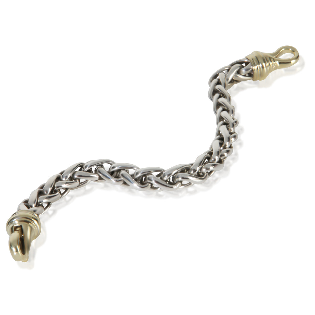 David Yurman Yellow Gold & Sterling Silver  Wheat Bracelet pv