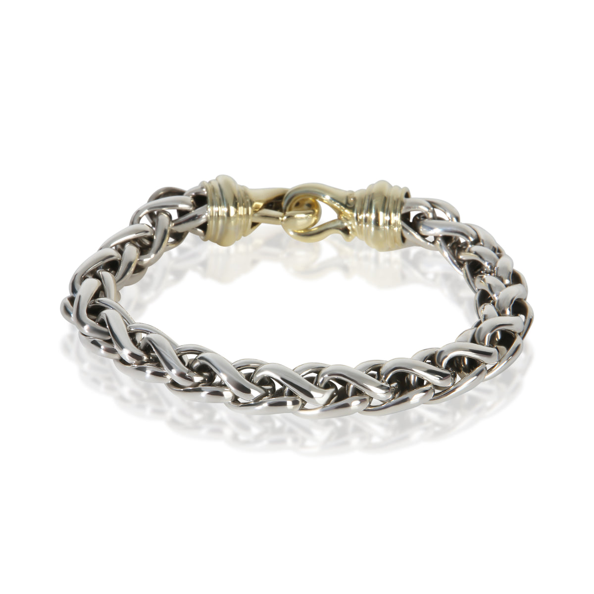 David Yurman Yellow Gold & Sterling Silver  Wheat Bracelet sv