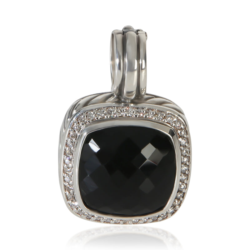 David Yurman Sterling Silver Onyx and Diamond Albion Pendant fv