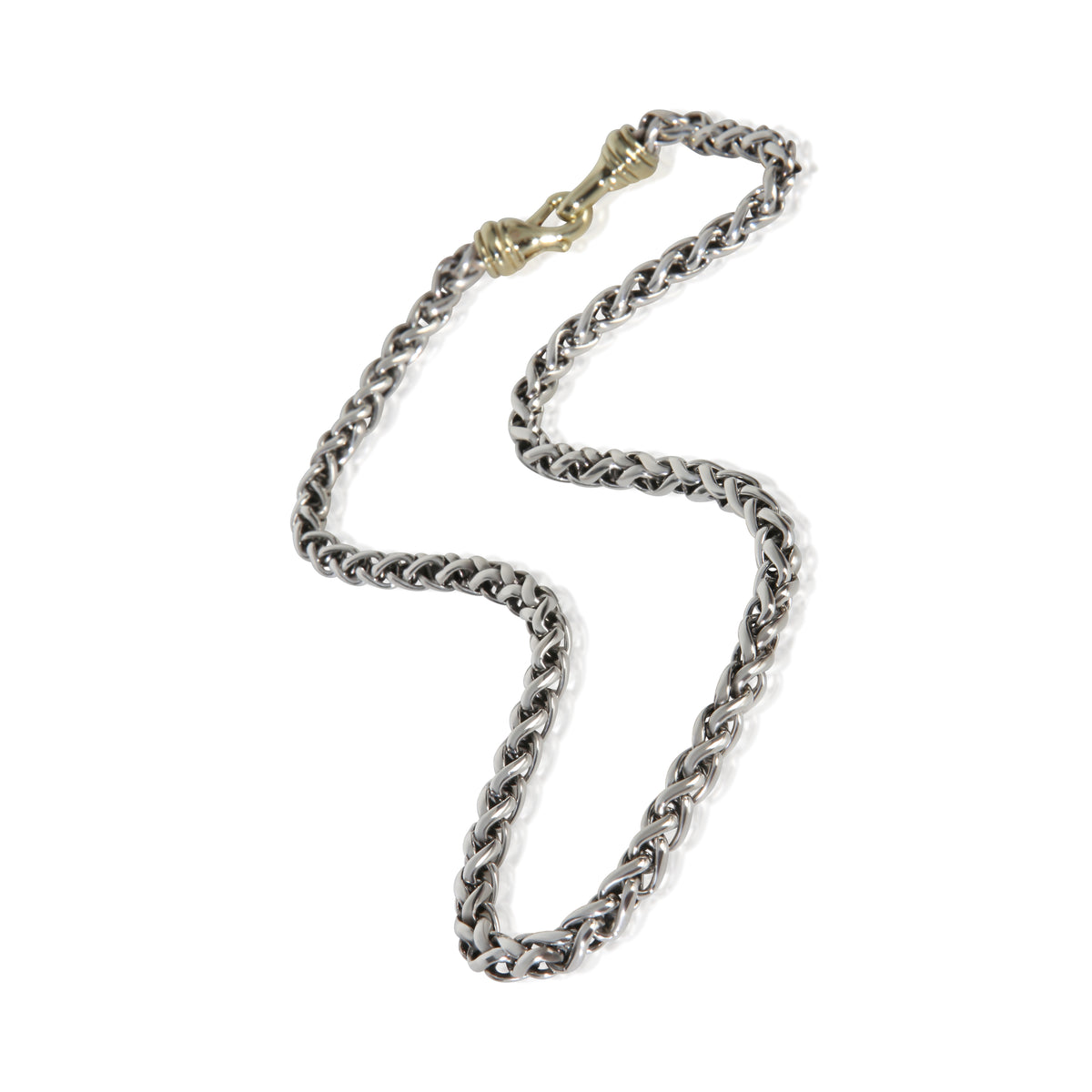 David Yurman Yellow Gold & Sterling Silver  Wheat Necklace pv