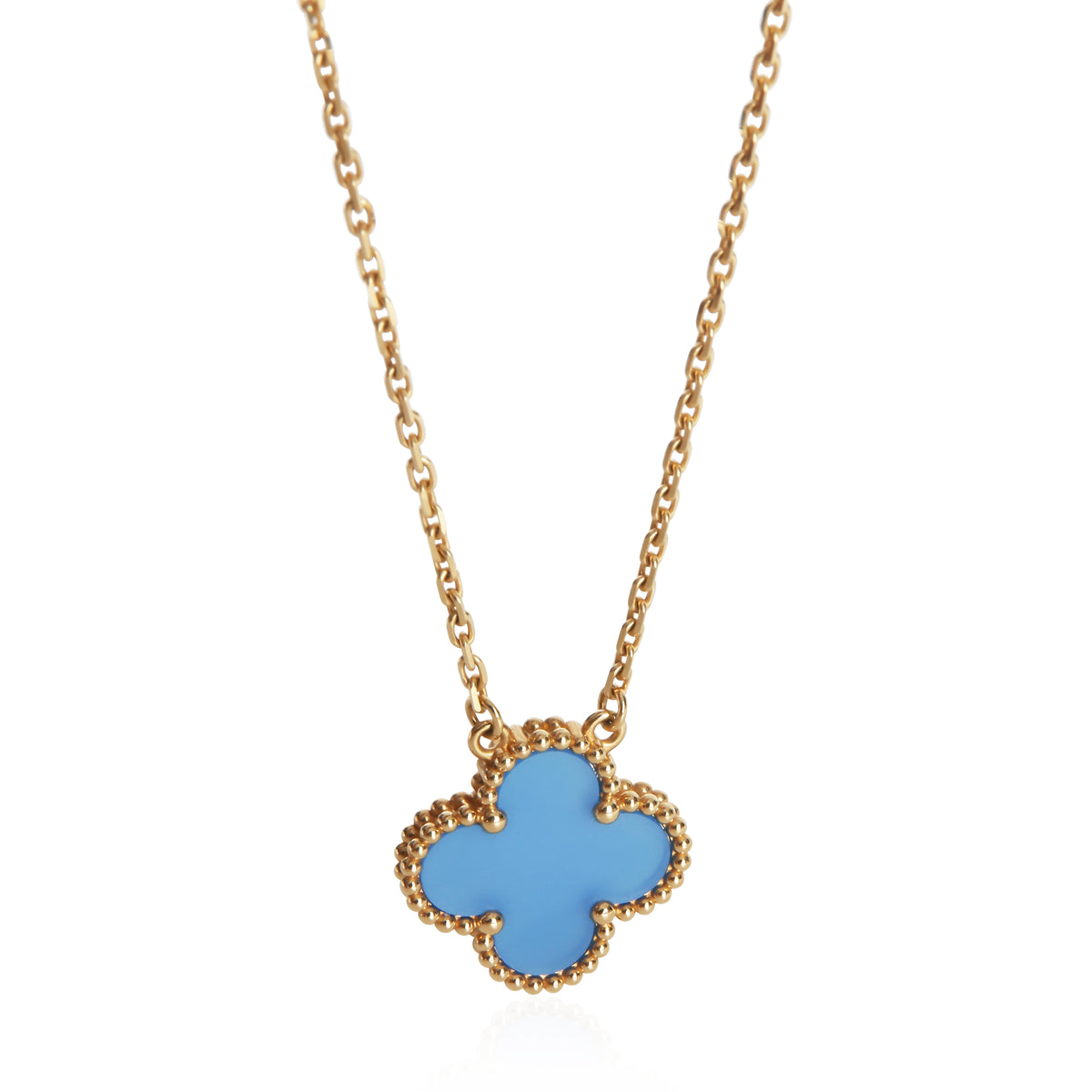 Van Cleef & Arpels Yellow Gold Agate Vintage Alhambra Pendant fv