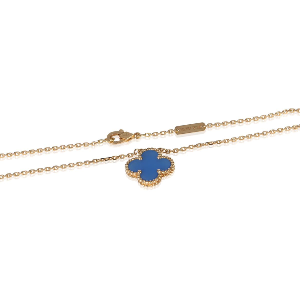 Van Cleef & Arpels Yellow Gold Agate Vintage Alhambra Pendant sv