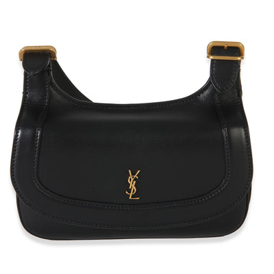 Saint Laurent Black Smooth Calfskin Small Charlie Shoulder Bag Handbag id
