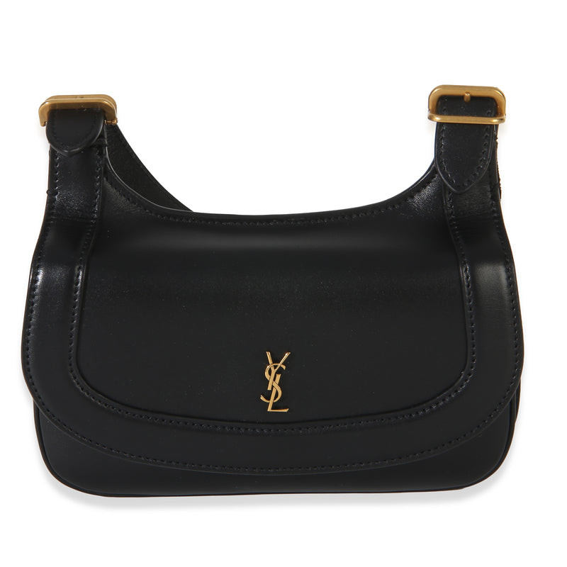 Saint Laurent Black Smooth Calfskin Small Charlie Shoulder Bag Handbag id