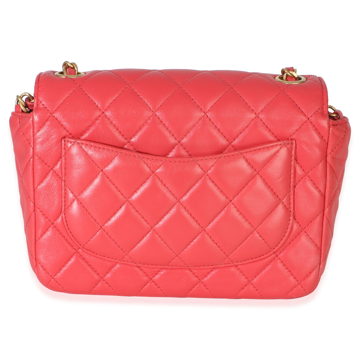 Chanel Red Quilted Lambskin Coco Pins Chain Mini Flap Bag Handbag 4
