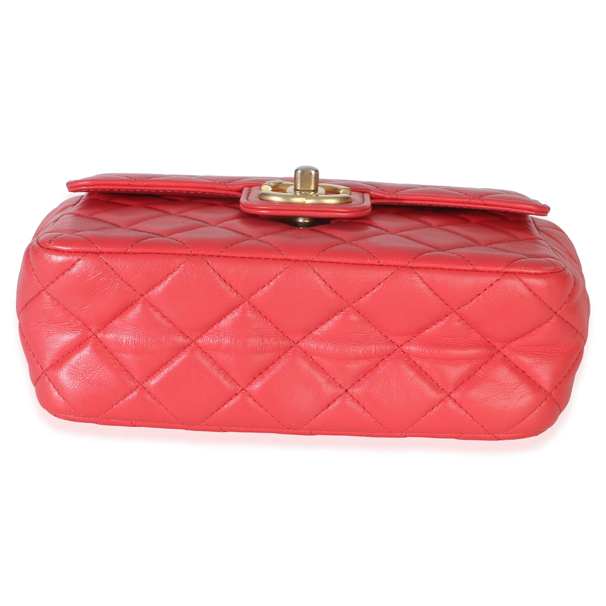 Chanel Red Quilted Lambskin Coco Pins Chain Mini Flap Bag Handbag 5