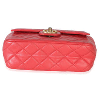 Chanel Red Quilted Lambskin Coco Pins Chain Mini Flap Bag Handbag 5