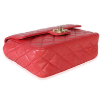 Chanel Red Quilted Lambskin Coco Pins Chain Mini Flap Bag Handbag 7