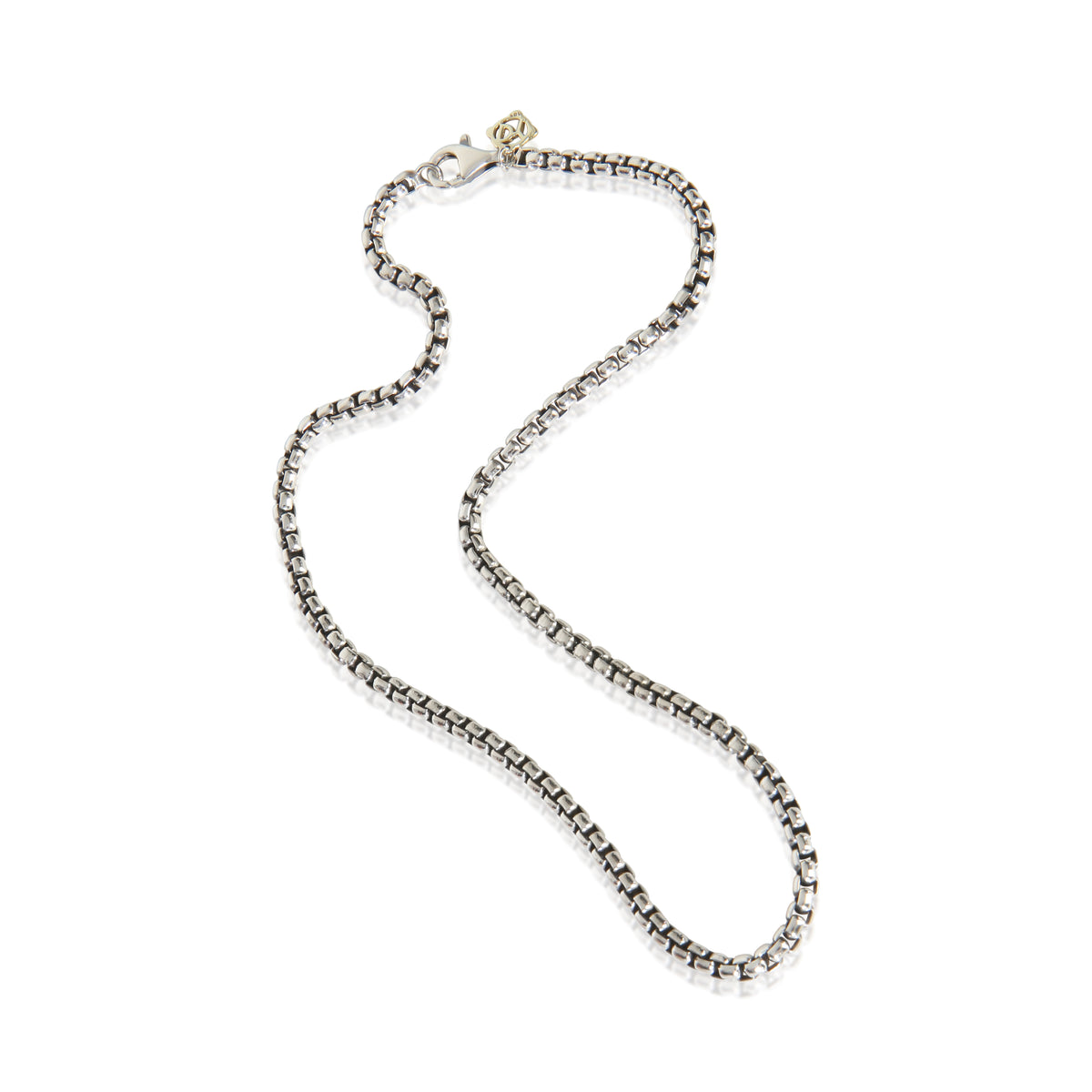 David Yurman Sterling Silver  Box Chain Necklace pv