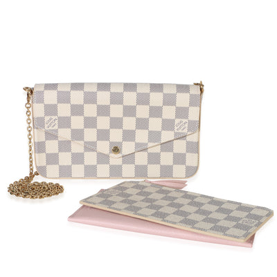 Louis Vuitton Damier Azur Canvas Felicie Pochette Handbag fv