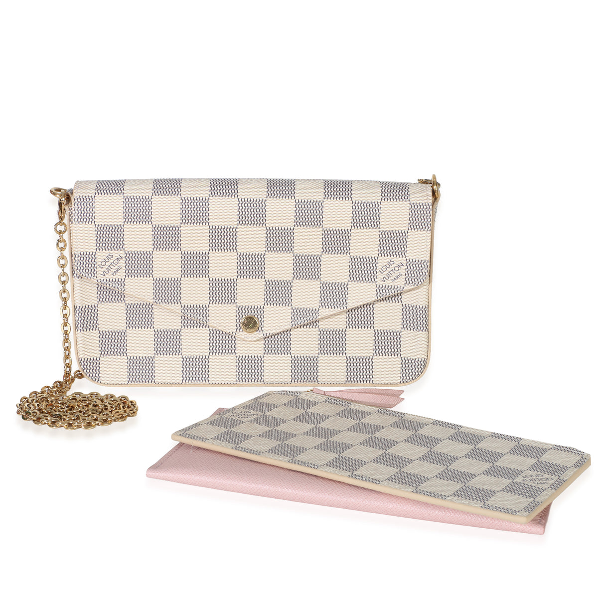 Louis Vuitton Damier Azur Canvas Felicie Pochette Handbag fv