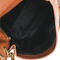 Saint Laurent Caramel Crinkled Calfskin Matelasse Medium Niki Chain Satchel Handbag ad1