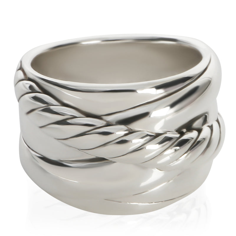 David Yurman Sterling Silver  Crossover Ring fv