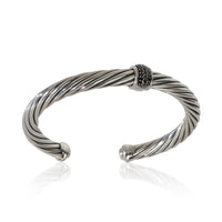 David Yurman Sterling Silver Diamond Single Station Cable Bracelet bv