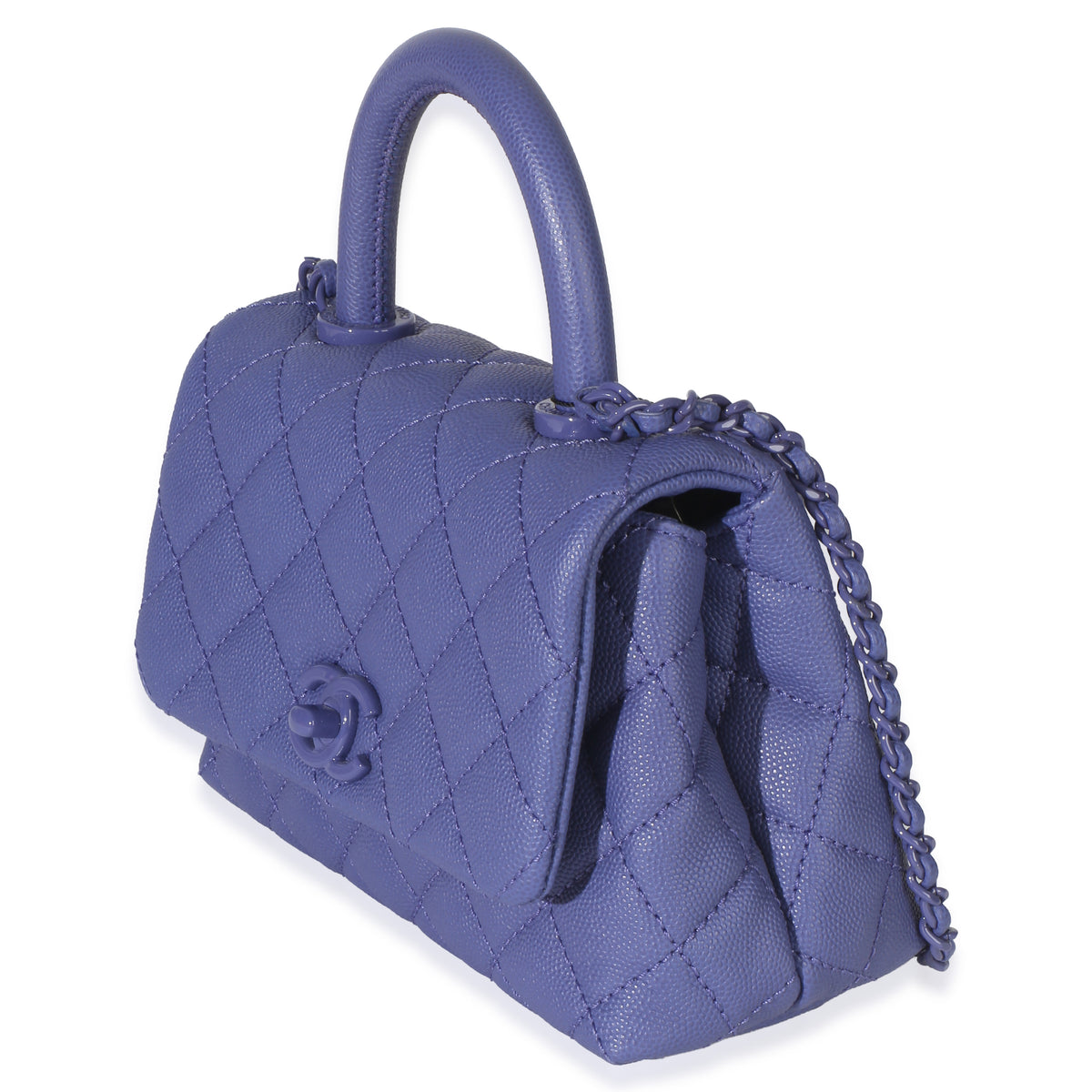 Chanel Purple Quilted Incognito Mini Coco Top Handle Flap Bag Handbag 2
