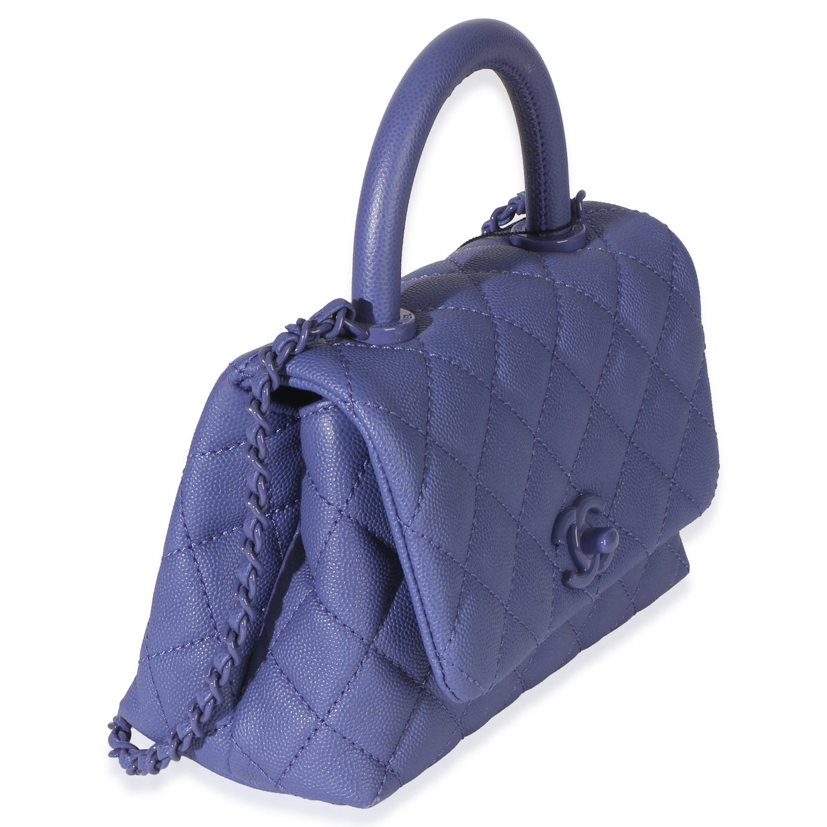 Chanel Purple Quilted Incognito Mini Coco Top Handle Flap Bag Handbag 3