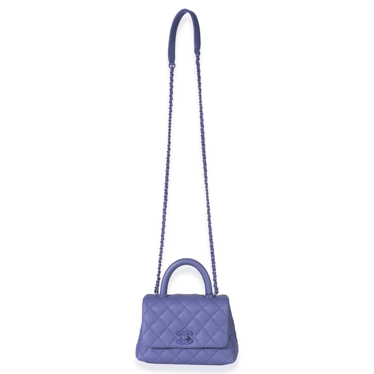 Chanel Purple Quilted Incognito Mini Coco Top Handle Flap Bag Handbag 8